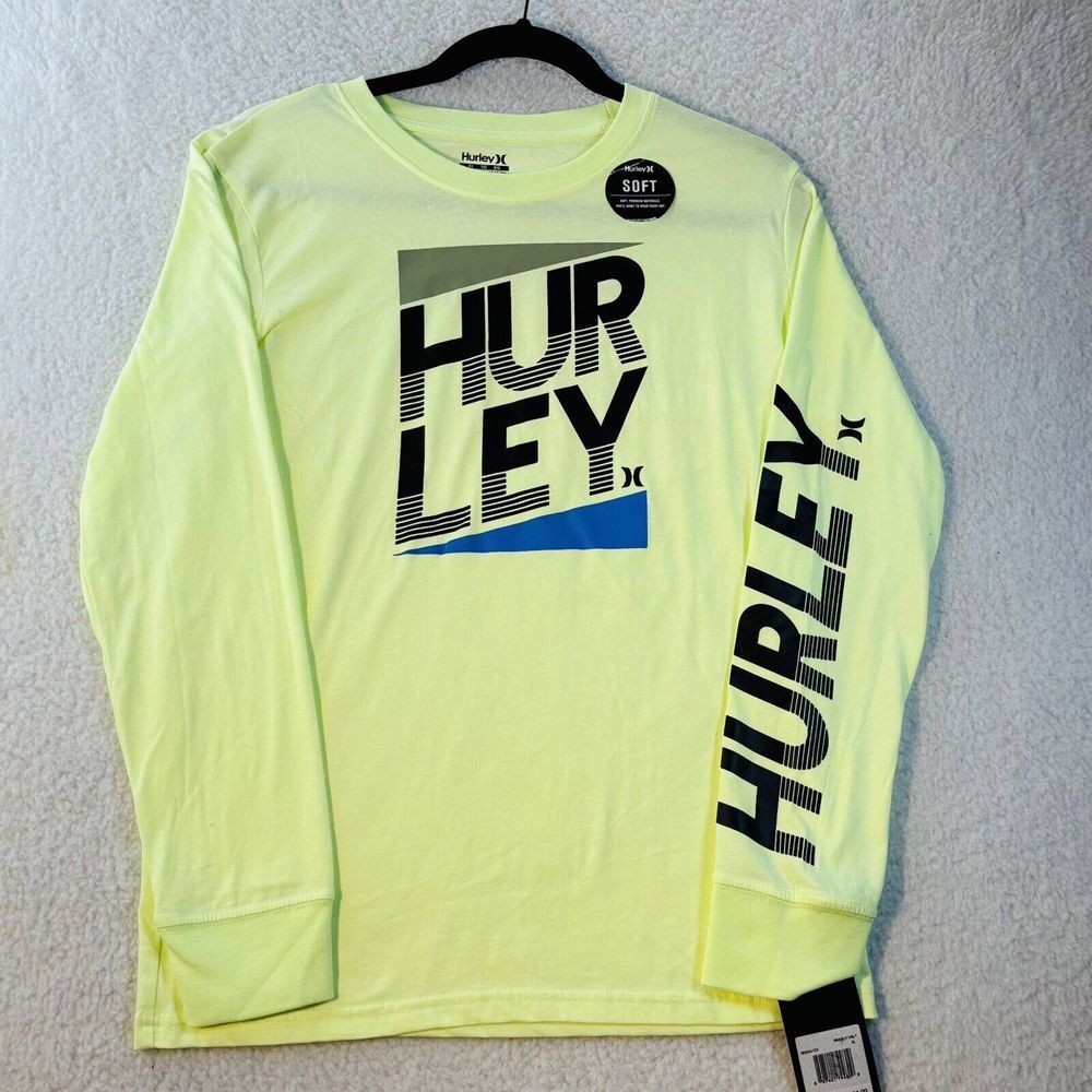 Boys Hurley X Short Sleeve  Yellow T-Shirt Size XL - Mens (s-m)  Logo Graphic